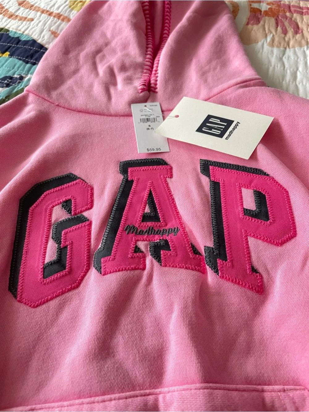 GAP mad happy collaboration Pink Logo Hoodie for Kids